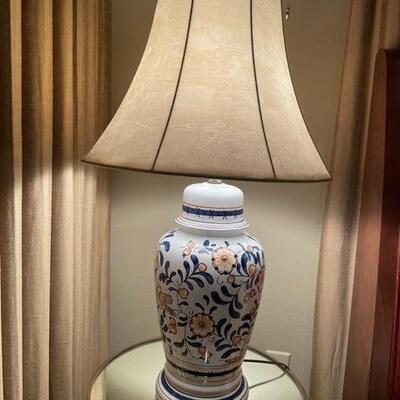 Floral Ceramic Ginger Jar Lamp #2