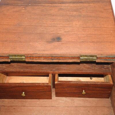 Antique Mahogany Counter Slant Top Desk