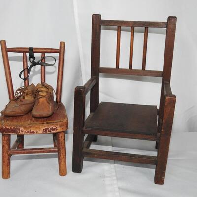 Doll chairs & baby shoes
