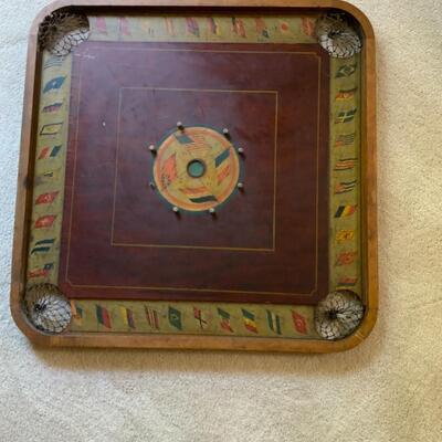 CARROM COMPANY Double side game board CHECKERS/Flags of Nations