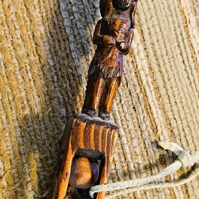 Lot 162  Native American Beaded Carved Dance Stick Pow Wow 