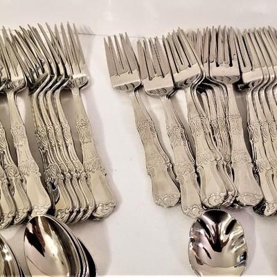 Lot #95  Large Set of Stainless Flatware - 18/10 China