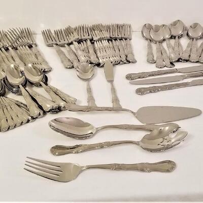 Lot #95  Large Set of Stainless Flatware - 18/10 China