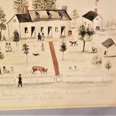 Lot #96  Charming 1856 Original Drawing Showing Virginia Homestead - Owner Identified