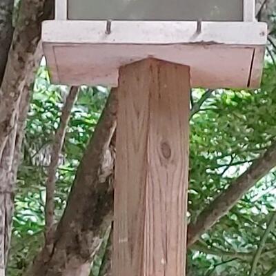 #111 Great Hand Made Bird House with Post