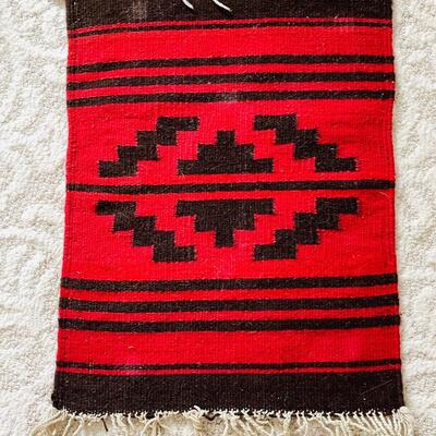 Lot 176  Woven Chimayo Black/Red Mat 