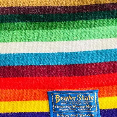Lot 177  Pendleton Wool Camp Blanket Multicolor Sripes 