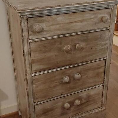 #116 Beautiful Antique Distressed Chest Of Drawers