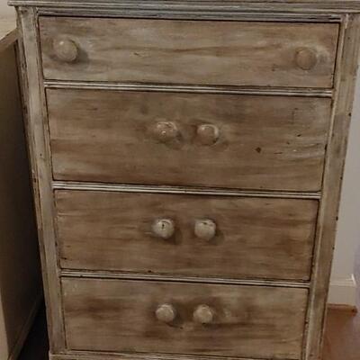 #116 Beautiful Antique Distressed Chest Of Drawers