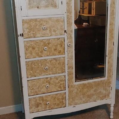 #118 Sponge Painted Antique Wardrobe 