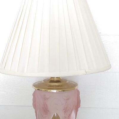 #120 Vintage Italian Glass Pink Lamp Pineapple Design