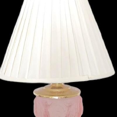 #120 Vintage Italian Glass Pink Lamp Pineapple Design