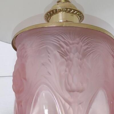#120 Vintage Italian Glass Pink Lamp Pineapple Design