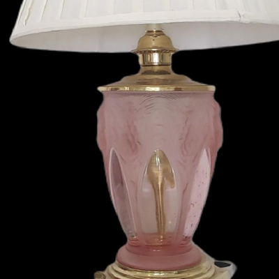 #120 Vintage Italian Glass Pink Lamp Pineapple Design
