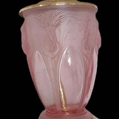 #120 Vintage Italian Glass Pink Lamp Pineapple Design