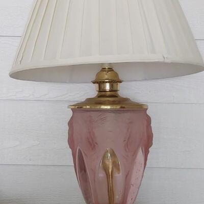 #120 Vintage Italian Glass Pink Lamp Pineapple Design