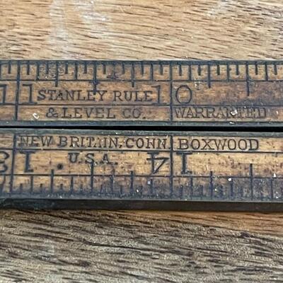 Vintage Stanley folding Wooden Ruler 