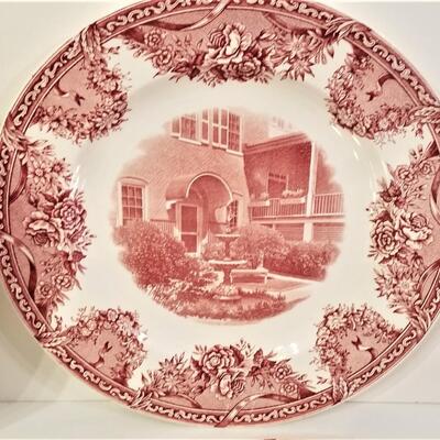 Lot #105  Lot of Mulberry Transfer Ware Plates - Scenes from Salem, N.C.