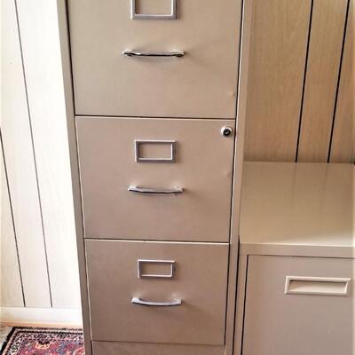 Lot #107  Three Metal Letter-Sized File Cabinets