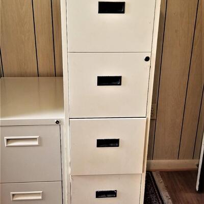 Lot #107  Three Metal Letter-Sized File Cabinets