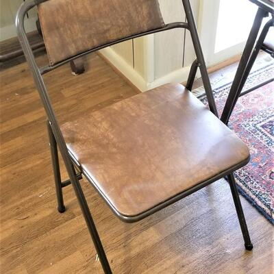 Lot #109  Padded Card Table with 4 Chairs