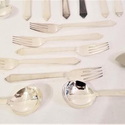 Lot #111 Georg Jensen Silverplate Flatware Set "Pyramid"
