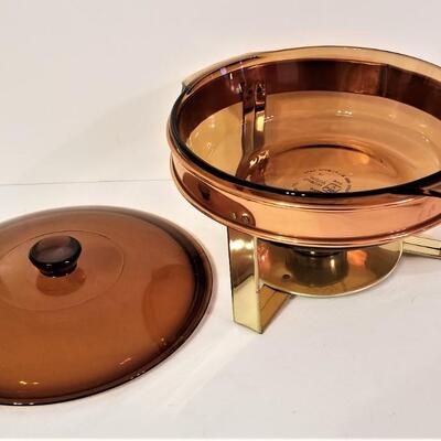 Lot #116   Anchor Hocking Serving Dish in Copper Warming frame