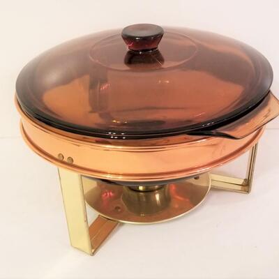 Lot #116   Anchor Hocking Serving Dish in Copper Warming frame