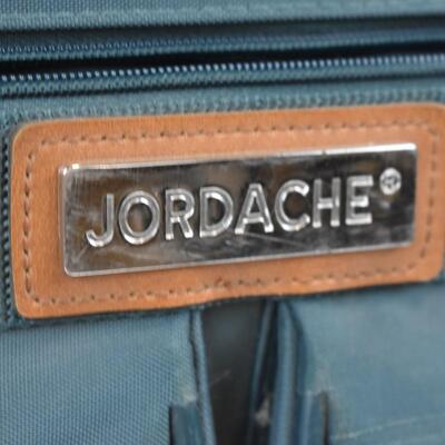 Jordache Teal Luggage - One pocket is stitched closed