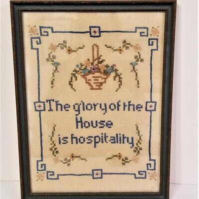 Lot #121  Vintage Sampler in Frame