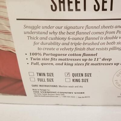 Lot #122 New in Package - Vermont Country Store Queen Sized Flannel Sheet Set
