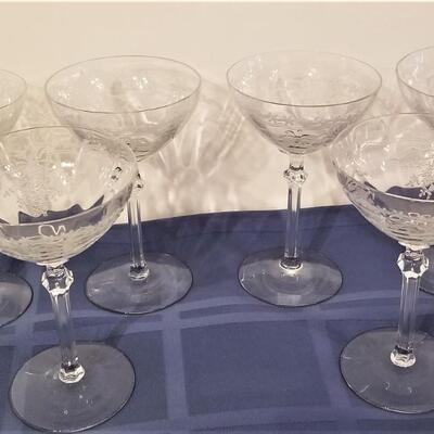Lot #127  Lot of 6  Vintage Crystal Goblets - 1940's