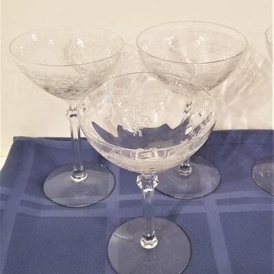 Lot #127  Lot of 6  Vintage Crystal Goblets - 1940's