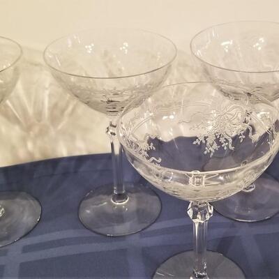 Lot #127  Lot of 6  Vintage Crystal Goblets - 1940's