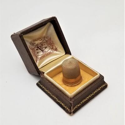 Lot #138  14kt Antique Gold Thimble in Original Box