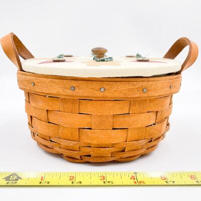LONGABERGER 1993 ROUND BASKET W/ GINGERBREAD LID