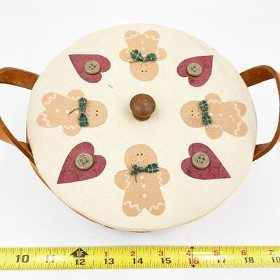 LONGABERGER 1993 ROUND BASKET W/ GINGERBREAD LID