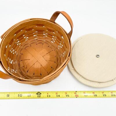LONGABERGER 1993 ROUND BASKET W/ GINGERBREAD LID