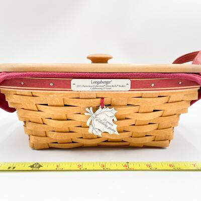 LONGABERGER 2005 CHRISTMAS COLLECTION â€œSILVER BELLSâ€ BASKET W/LID