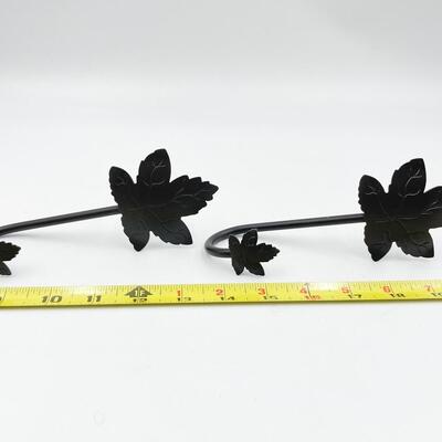 LONGABERGER WROUGHT IRON MAPLE LEAF WALL HOOKS SET OF 2