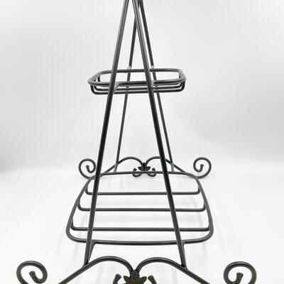 LONGABERGER WROUGHT IRON TWO-TIER STAND