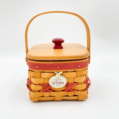 LONGABERGER 2000 TREE TRIMMING â€œLET IT SNOWâ€ BASKET W/ LID
