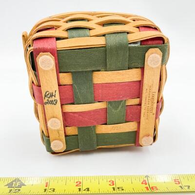 LONGABERGER 2003 â€œHOLIDAY HELPERâ€ POST-IT NOTE BASKET