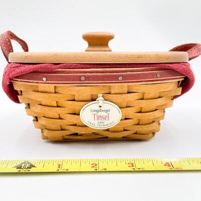 LONGABERGER 2005 TREE TRIMMING â€œTINSELâ€ BASKET W/ LID