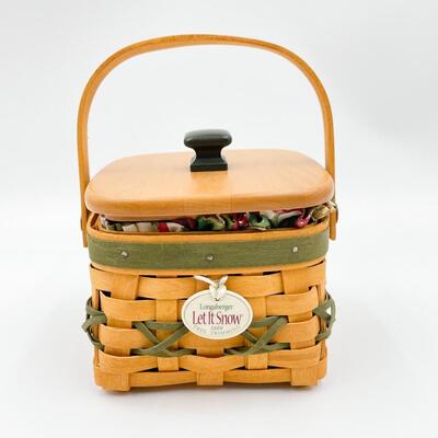 LONGABERGER 2000 TREE TRIMMING â€œLET IT SNOWâ€ BASKET W/ LID