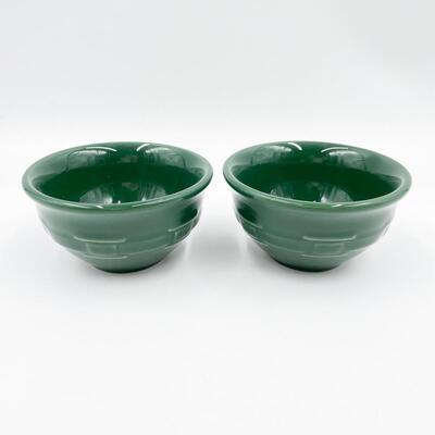 LONGABERGER POTTERY WOVEN TRADITIONS MINI BOWLS - IVY GREEN