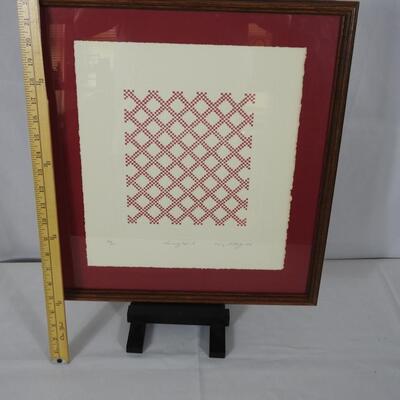 Artist signed and numbered  Quilt pattern print  Mary Rutherford  Charming Hearts 