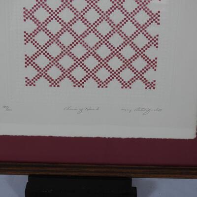 Artist signed and numbered  Quilt pattern print  Mary Rutherford  Charming Hearts 
