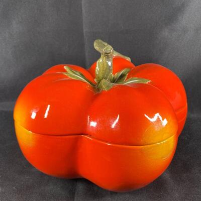 Vintage Tomato Shaped Casserole Soup Tureen Mancioli Italy