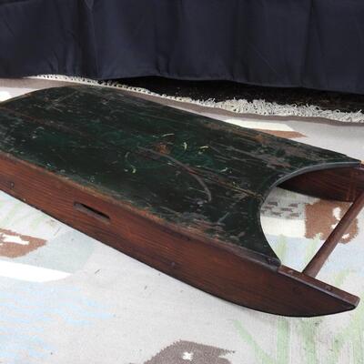 Primitive Wood Adirondack Wood Sled with Metal runners